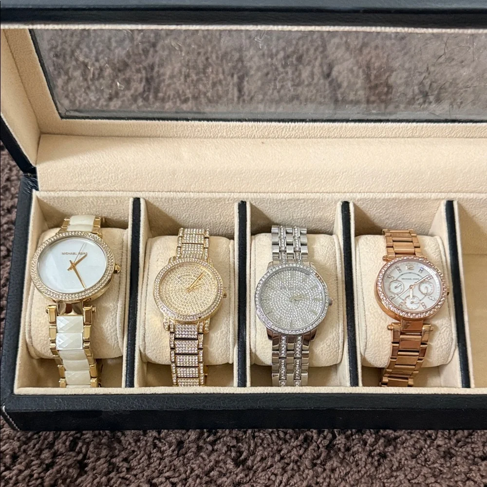 Michael Kors Mixed Metal Women's Watch Set - Gold, Rose Gold, Silver, White